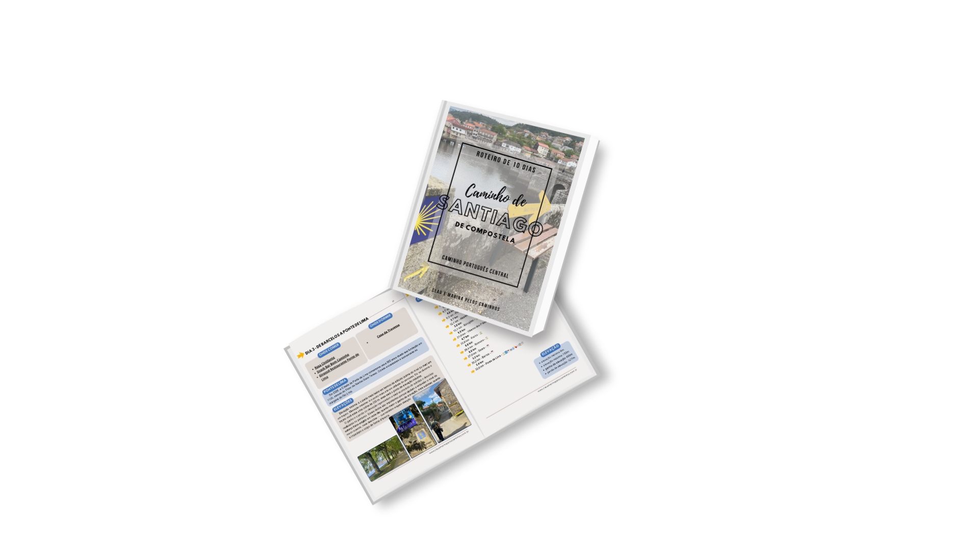 Mockup do roteiro do Caminho de Santiago